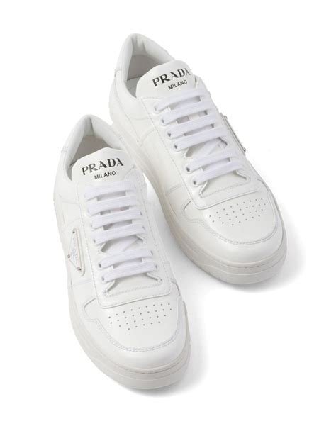 prada downtown leather sneakers pink|Prada leather sneakers women's.